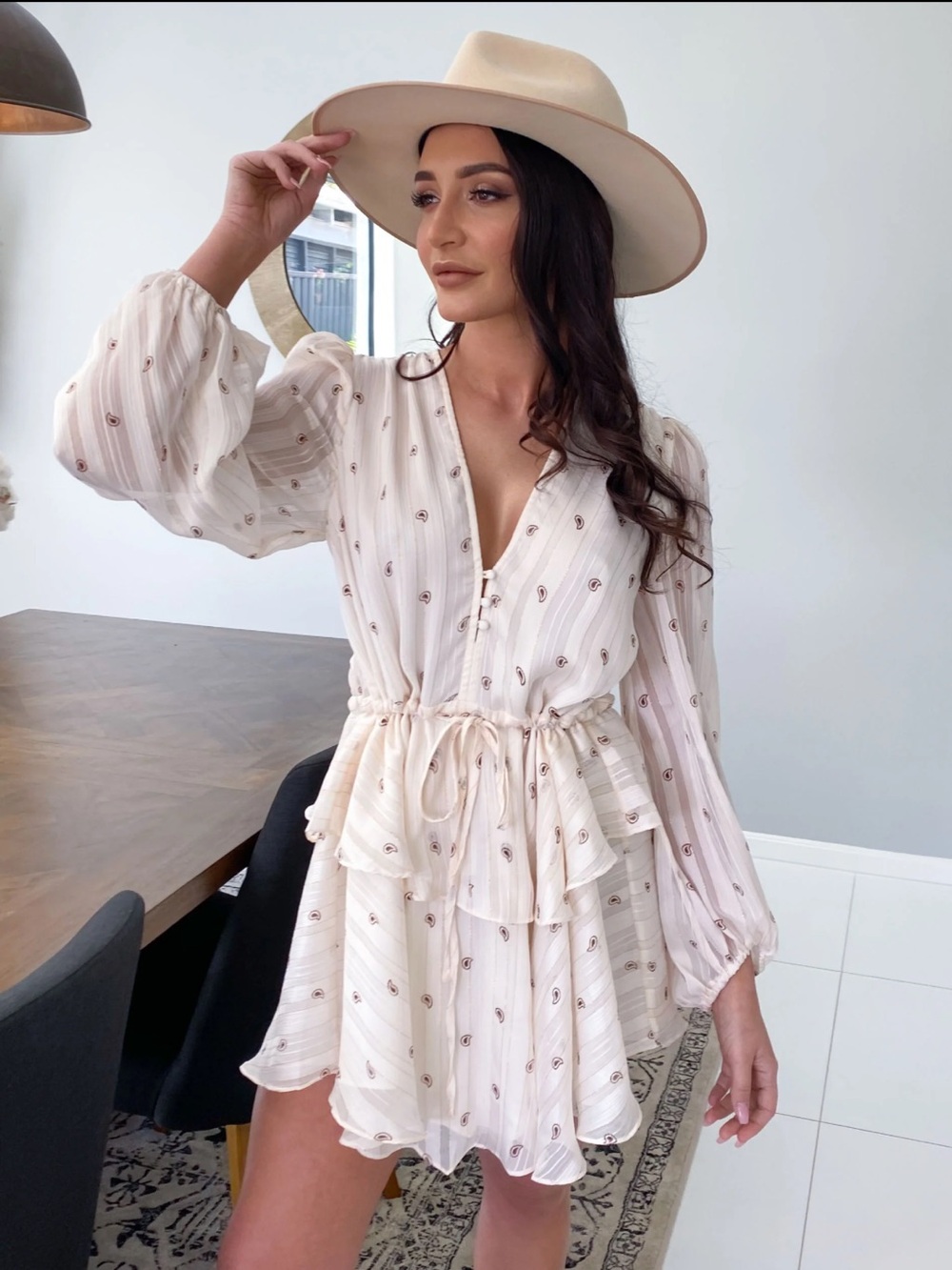 Shona Joy Sedgwick Drawstring Peplum Mini Dress